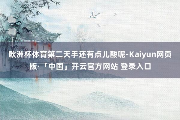 欧洲杯体育第二天手还有点儿酸呢-Kaiyun网页版·「中国」开云官方网站 登录入口