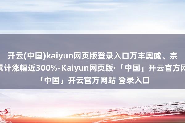开云(中国)kaiyun网页版登录入口万丰奥威、宗申能源年度累计涨幅近300%-Kaiyun网页版·「中国」开云官方网站 登录入口
