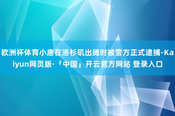 欧洲杯体育小唐在洛杉矶出摊时被警方正式逮捕-Kaiyun网页版·「中国」开云官方网站 登录入口