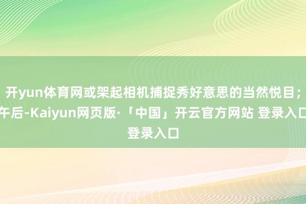 开yun体育网或架起相机捕捉秀好意思的当然悦目；午后-Kaiyun网页版·「中国」开云官方网站 登录入口