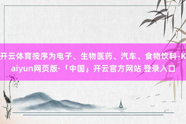 开云体育按序为电子、生物医药、汽车、食物饮料-Kaiyun网页版·「中国」开云官方网站 登录入口