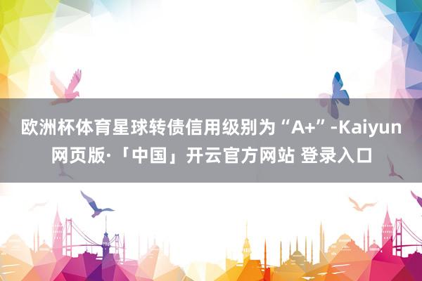 欧洲杯体育星球转债信用级别为“A+”-Kaiyun网页版·「中国」开云官方网站 登录入口