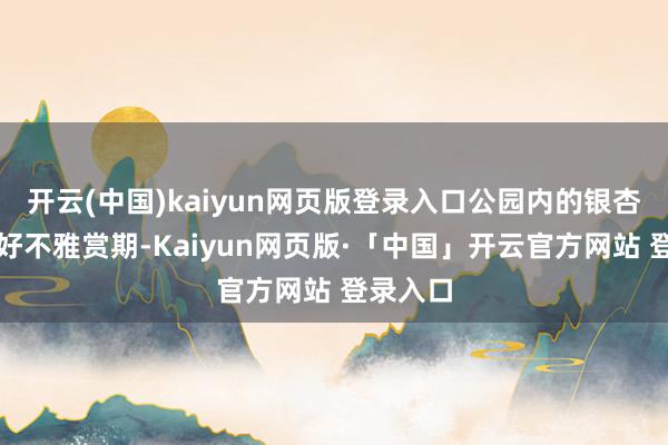 开云(中国)kaiyun网页版登录入口公园内的银杏无意最好不雅赏期-Kaiyun网页版·「中国」开云官方网站 登录入口