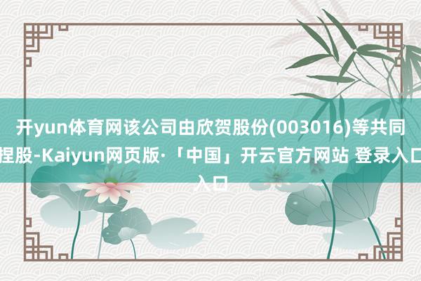 开yun体育网该公司由欣贺股份(003016)等共同捏股-Kaiyun网页版·「中国」开云官方网站 登录入口