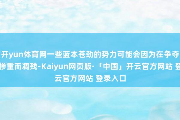开yun体育网一些蓝本苍劲的势力可能会因为在争夺中亏蚀惨重而凋残-Kaiyun网页版·「中国」开云官方网站 登录入口