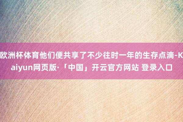 欧洲杯体育他们便共享了不少往时一年的生存点滴-Kaiyun网页版·「中国」开云官方网站 登录入口